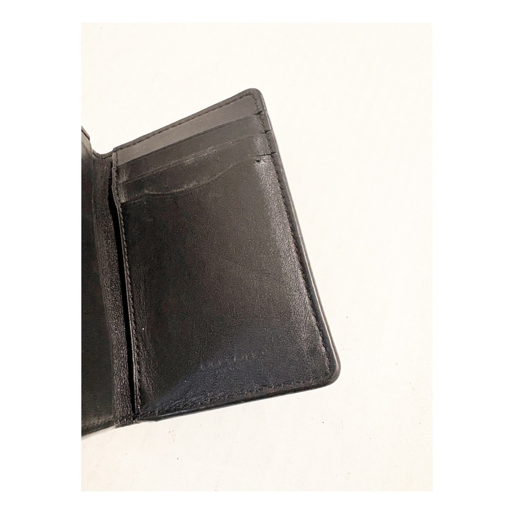 Coach Mens Signature Canvas Bifold Card Case Wallet Charcoal Black Monogram - Picture 2 of 5
